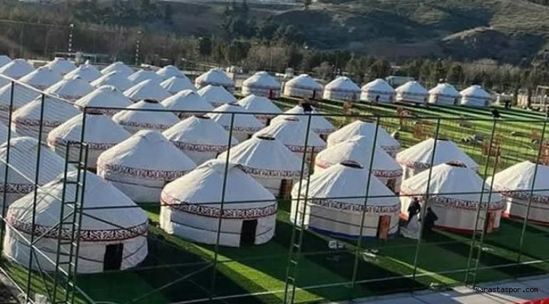 Kırgızistan’dan gelen otağlar Kahramanmaraş’ta kuruldu