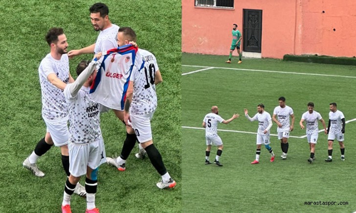 Attıkları gol sonrasında Kahramanmaraş Kurtuluşspor, formasını gösterdiler