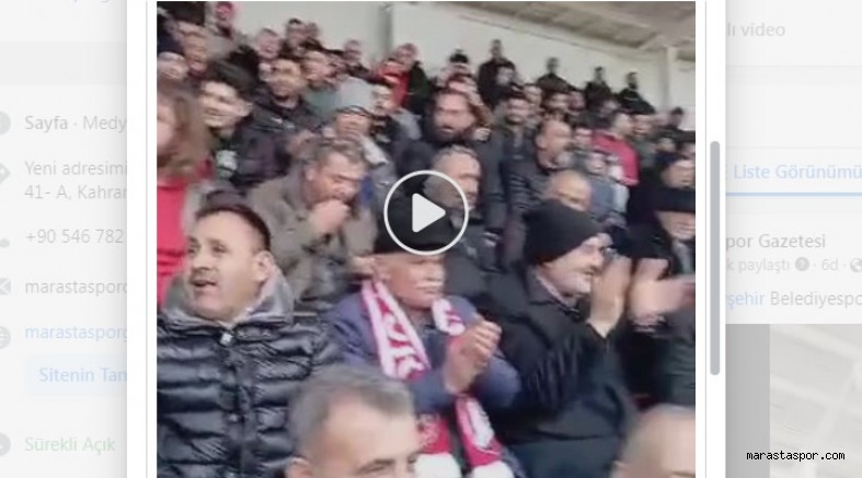 Nevşehir Belediyespor, taraftarı 46.dakikada ” Maraş, Maraş” diye bağırdı