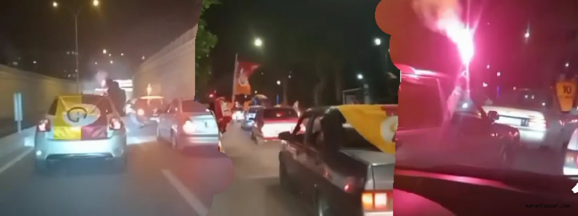 Kahramanmaraş’ta Galatasaraylı taraftarlar şampiyonluğu kutladı