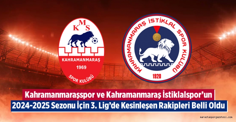 Kahramanmaraşspor ve Kahramanmaraş İstiklalspor’un 2024-2025 Sezonu İçin 3. Lig’de Kesinleşen Rakipleri Belli Oldu