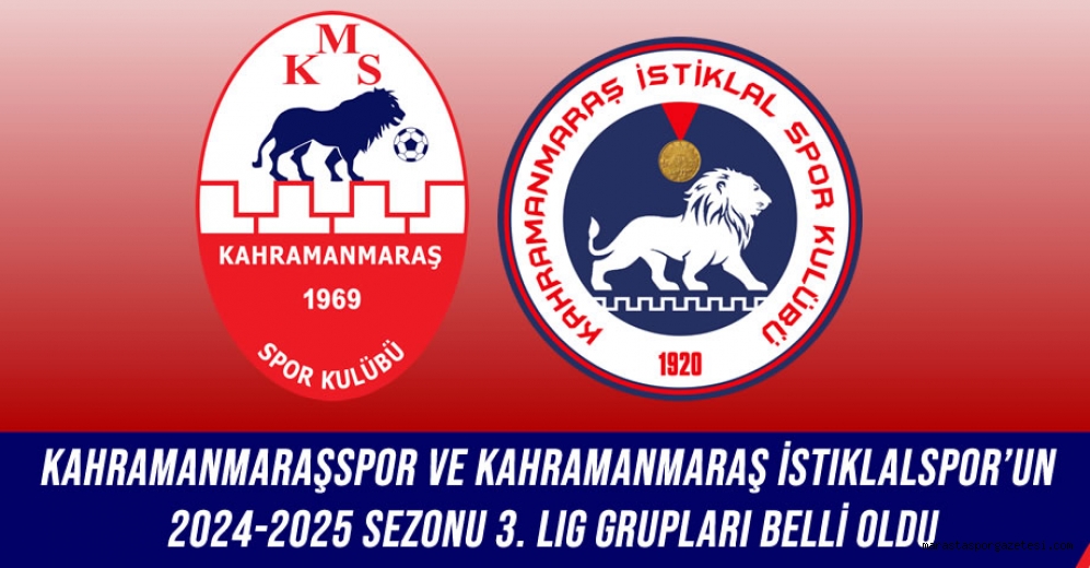 Kahramanmaraşspor ve Kahramanmaraş İstiklalspor’un 2024-2025 sezonu 3. Lig Grupları belli oldu