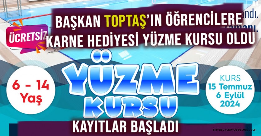 Başkan Toptaş’ın öğrencilere karne hediyesi yüzme kursu oldu