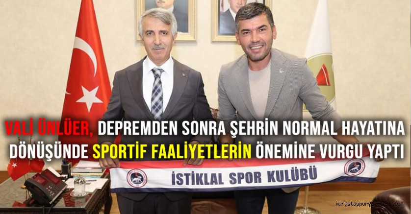 Vali Ünlüer, Depremden Sonra Sportif Faaliyetlerin Önemine Dikkat Çekti