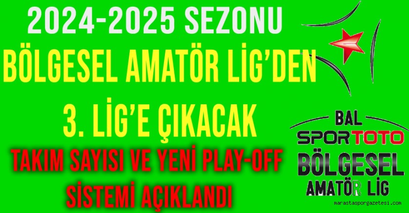 Bölgesel Amatör Lig’den 3. Lig’e Çıkacak Takım Sayısı ve Yeni Play-Off Sistemi Açıklandı