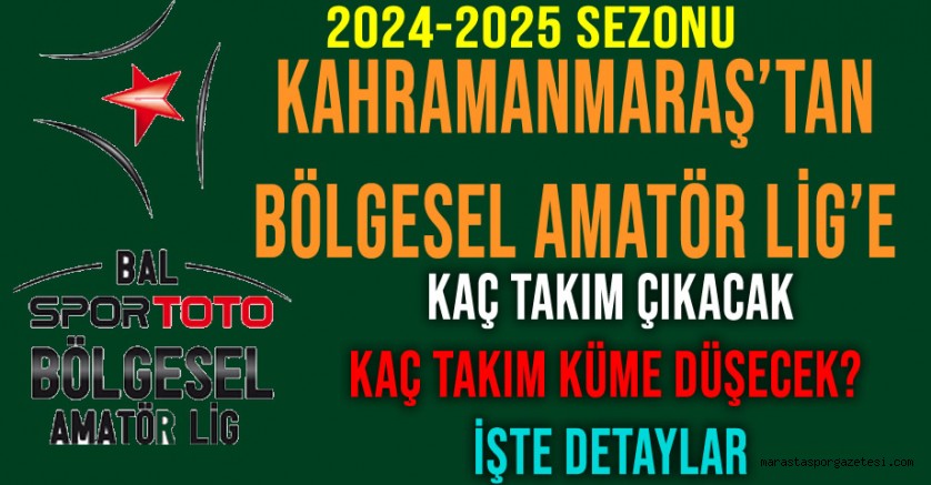 Kahramanmaraş’tan Bölgesel Amatör Lig’e Kaç Takım Çıkacak, Kaç Takım Küme Düşecek? İşte Detaylar