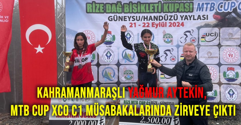 Kahramanmaraşlı Yağmur Aytekin, MTB CUP XCO C1 Müsabakalarında zirveye çıktı