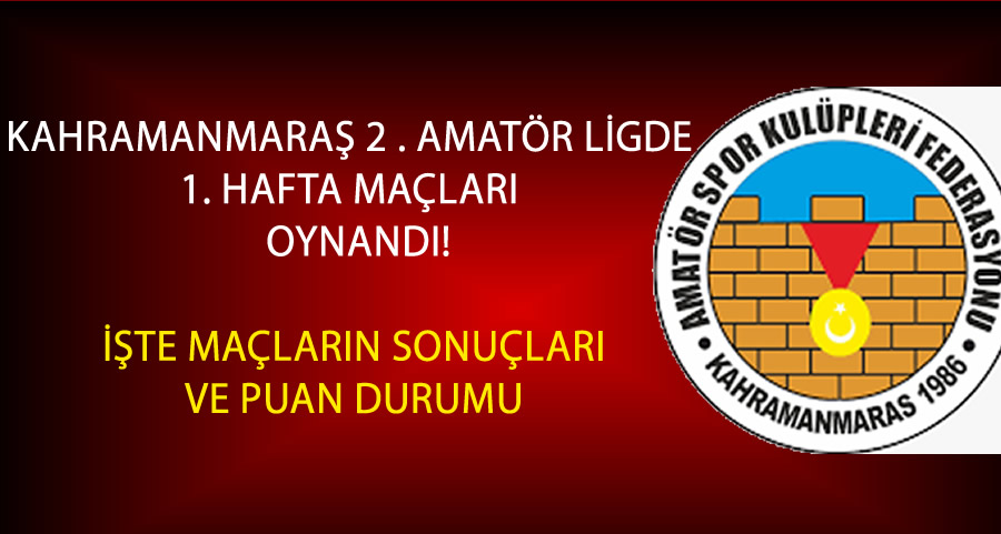 Kahramanmaraş 2. Amatör Lig 1. Hafta Maçları Tamamlandı! İşte Sonuçlar ve Puan Durumu