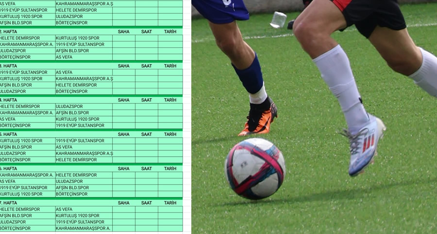 Kahramanmaraş U17 Ligi Play-Off Fikstürü Belli Oldu