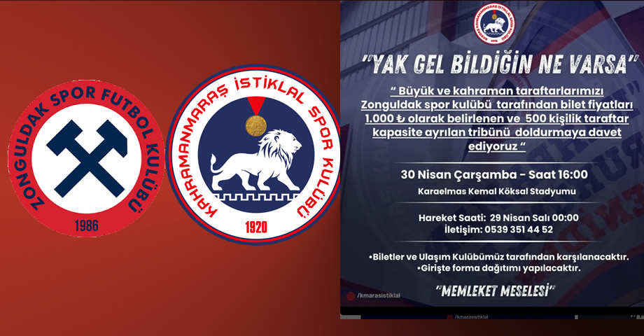 Zonguldakspor’dan Tepki Çeken Bilet Kararı! Kahramanmaraş İstiklalspor’dan “Yak Gel Bildiğin Ne Varsa” Çağrısı
