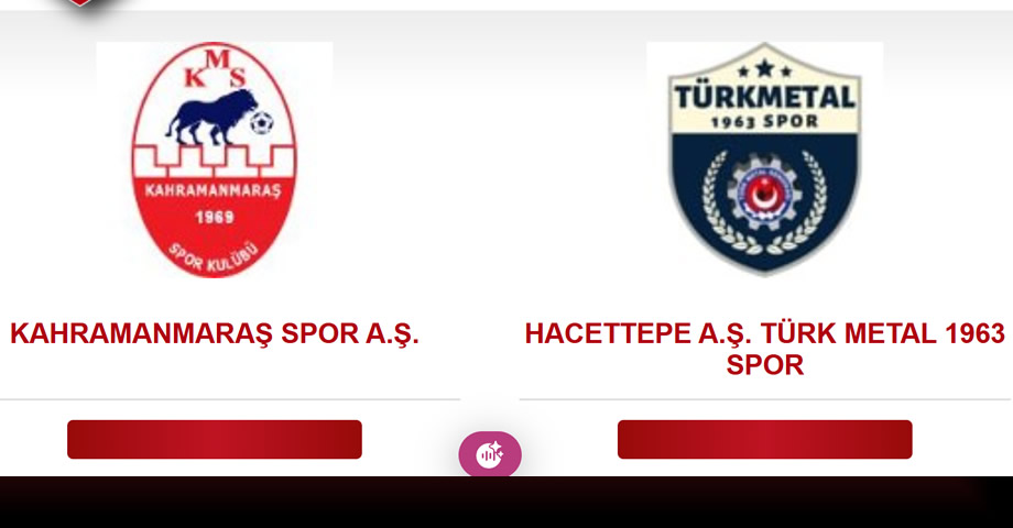 Kahramanmaraşspor – Hacettepe Türk Metal 1963 Spor Maçının Stadı Değişti