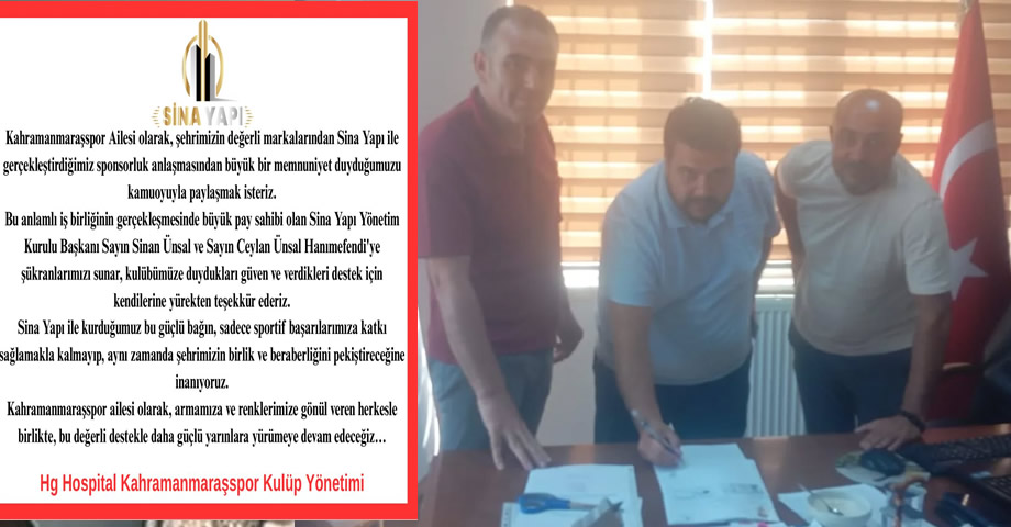 Kahramanmaraşlı Dev Firma Kahramanmaraşspor’a Sponsor Oldu! Kulüp Teşekkür Mesajı Yayınladı