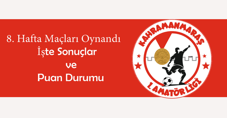 Kahramanmaraş 1. Amatör Lig’de 8. Hafta Tamamlandı | İşte Sonuçlar ve Puan Durumu
