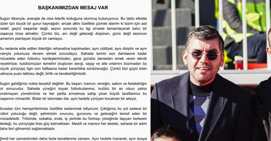 Ahmet Gaffar Akarca’dan Liderlik Mesajı: “Hedefimiz Sezon Sonunda Zirvede Olmak”