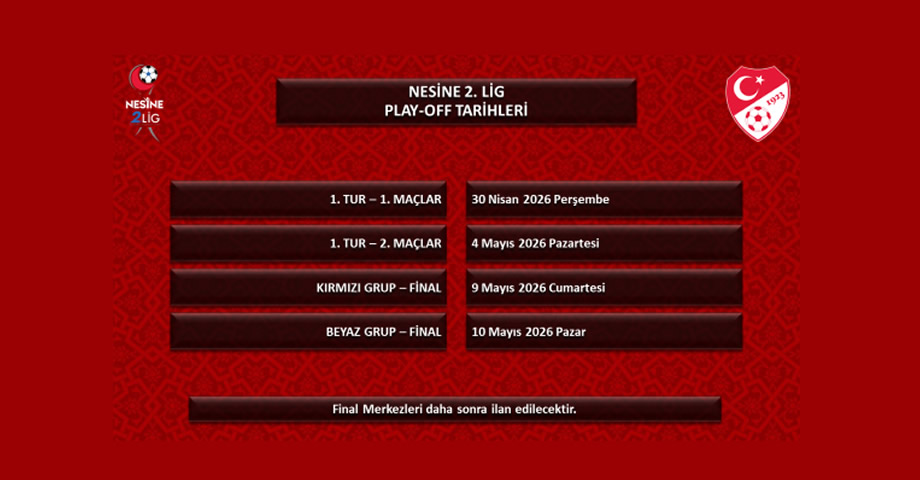 2025-2026 Sezonu 2. Lig Play-Off Tarihleri Açıklandı