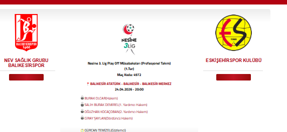 Balıkesirspor – Eskişehirspor Maçı Ne Zaman, Saat Kaçta, Hangi Kanalda? Maç Nasıl İzlenir