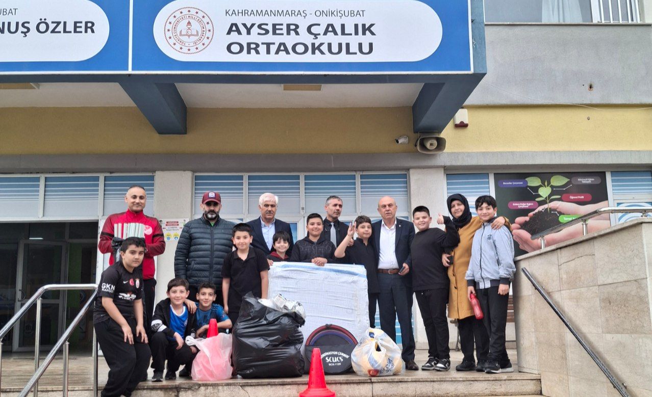 Kahramanmaraş ASKF’den Ayser Çalık Ortaokulu’na Malzeme Desteği