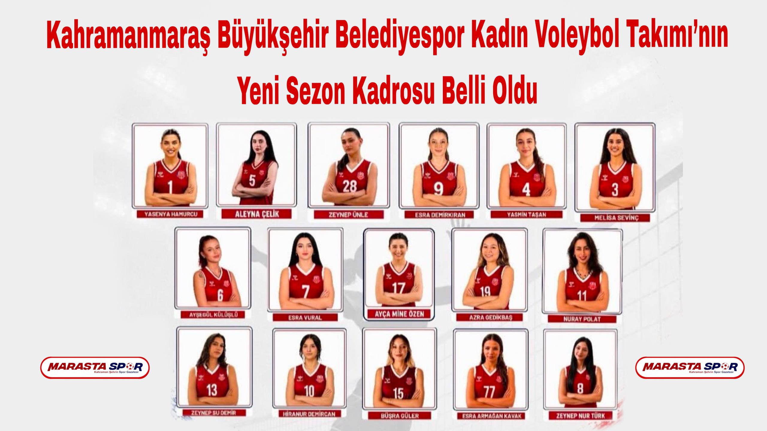 Kahramanmaraş Büyükşehir Belediyespor Kadın Voleybol Takımı’nın Yeni Sezon Kadrosu Belli Oldu