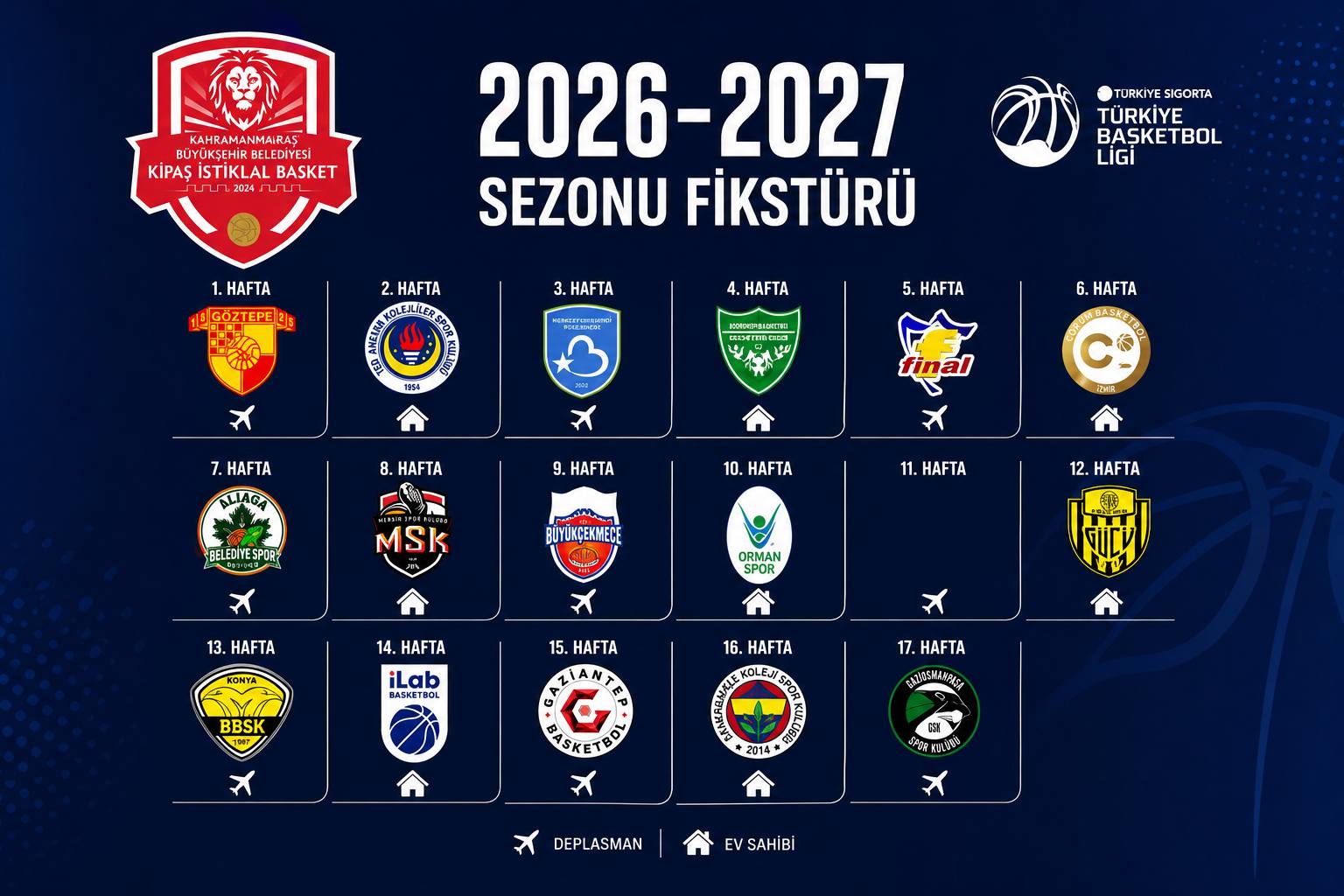 Kipaş İstiklal Basket’in Fikstürü Belli Oldu! İşte İlk Yarı Programı