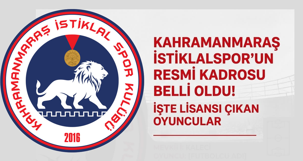 Kahramanmaraş İstiklalspor’un Resmi Kadrosu Belli Oldu! İşte Lisansı Çıkan Oyuncular