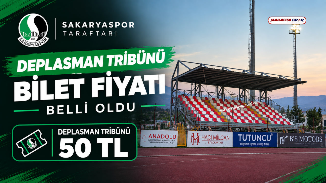 Sakaryaspor taraftarlarının deplasman tribünü bilet fiyatı belli oldu.