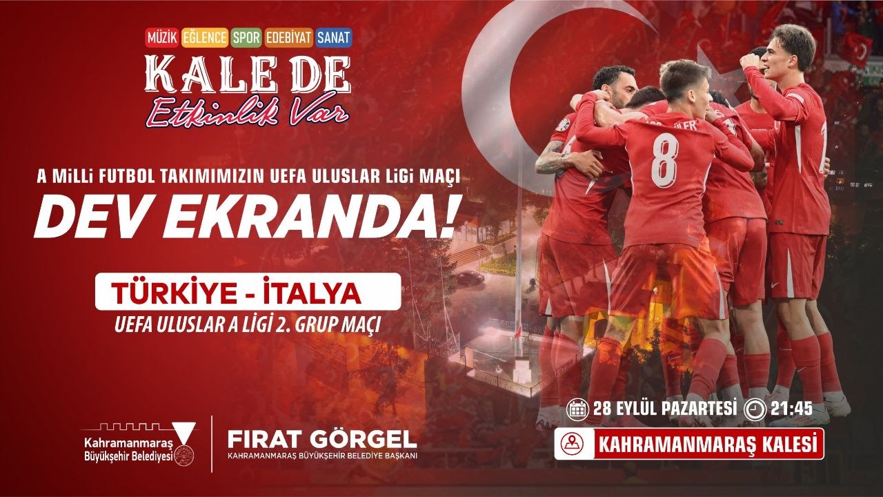 Milli Maç Coşkusu  Kahramanmaraş Kalesi’nde Dev Ekranda Yaşanacak